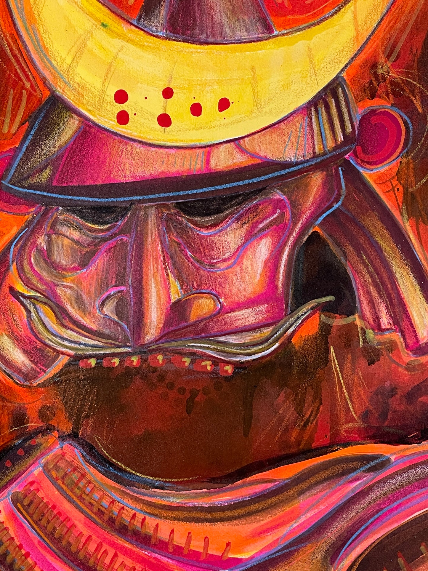 Samurai - Mixed Media Painting on Paper